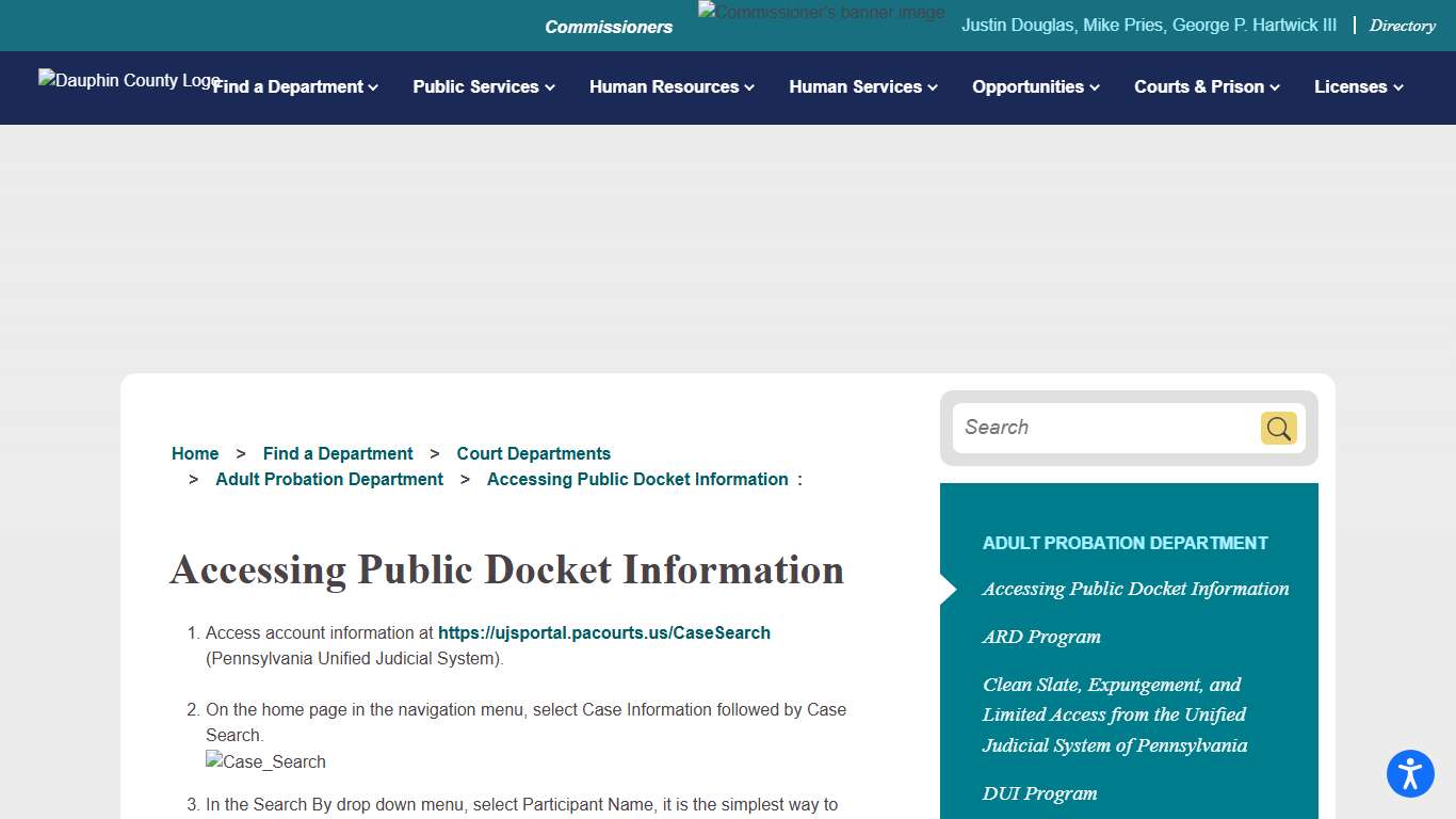Accessing Public Docket Information